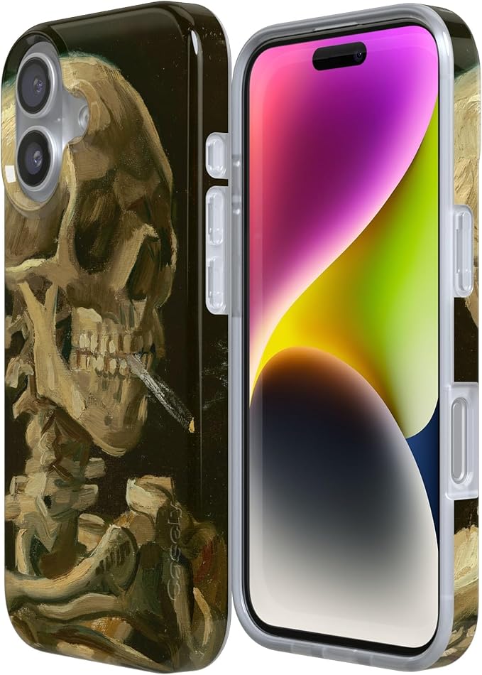 Casely iPhone 17 Case | Van Gogh | Head of a Skeleton with a Burning Cig | Compatible with MagSafe | Classic Ultra Slim Design