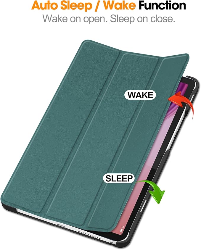 Case for Lenovo Tab One 8.7'' / Tab K9 Case, Folding Folio Ultra-Thin PU Leather Stand Case Cover with Auto Wake/Sleep for Lenovo Tab K9 8.7 Inch Blackish Green