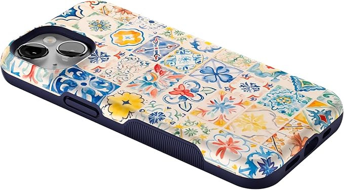 Casely iPhone 14 Case | Tuscan Tiles | Dolce Vita | Bold Protective Design | Compatible with MagSafe