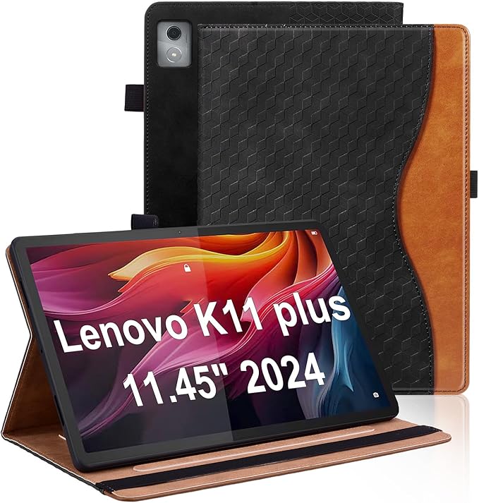 Case for Lenovo Tab K11 Plus 11.45 inch 2024 Released,PU Leather Tablet Folio Case for Lenovo Tab K11 Plus with Card Holder,Multi-Angle Stand - Brown