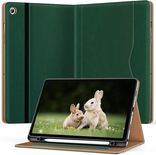 OKP Case for Samsug Galaxy Tab A9+ Plus 11 inch 2024(SM-X210/X216/X218), PU Leather Folio Cover with Multi-Angle Stand//Pen Holder, Auto Wake/Sleep Case for Galaxy A9+ 11" Tablet (Alpine Green)