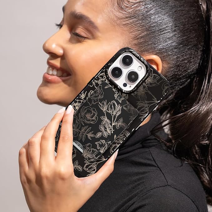 VELVET CAVIAR Case for iPhone 17 Air | Compatible with MagSafe | 10ft Drop Tested | Protective Designer Cases | Floral Rose Gold Flowers