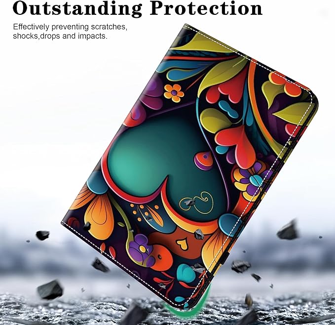 Case for Lenovo Tab M9 Cover 9.0 inch (TB-310FU,2023 Released), Premium PU Leather Flip Stand Case with Elastic Band/Card Slots/Pen Holder for Lenovo Tab M9 Tablet - Watercolor