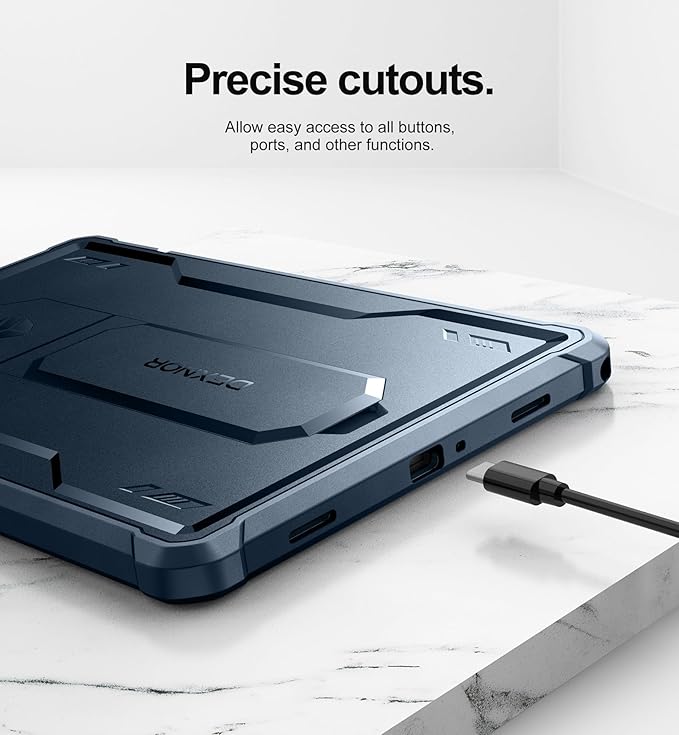 Dexnor Case for Samsung Galaxy Tab A9 Plus 2023, [Built-in Screen Protector & Kickstand] Heavy Duty Shockproof Full Body Protective Tablet Cover for Galaxy Tab A9+11 Inch, Blue