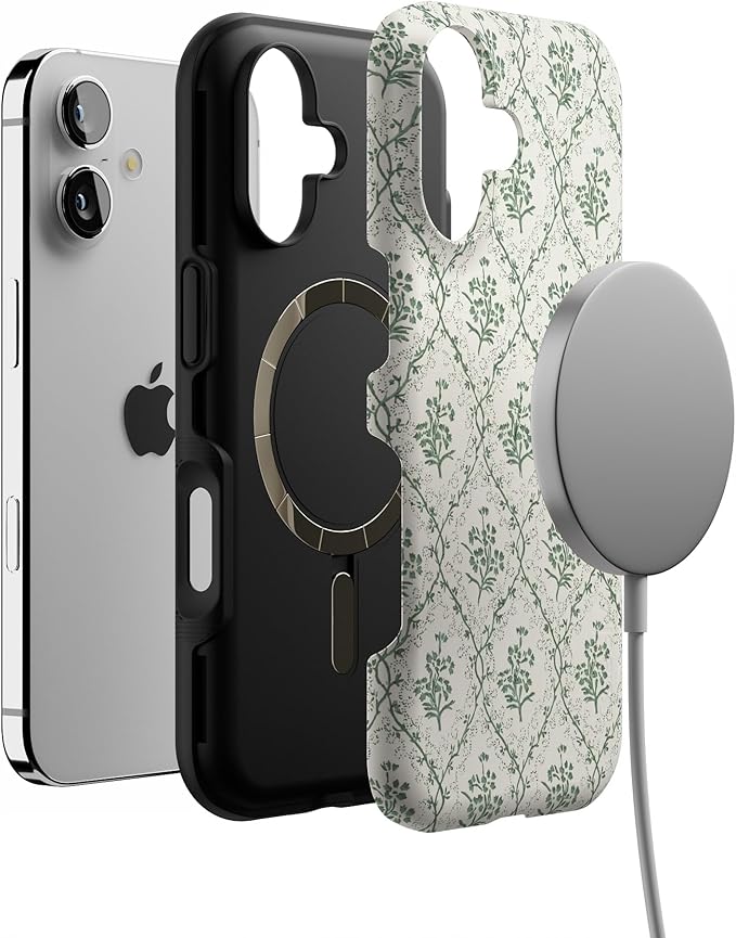 Casely iPhone 17 Case | Sage Tapestry | Floral Vines | Bold Protective Design | Compatible with MagSafe