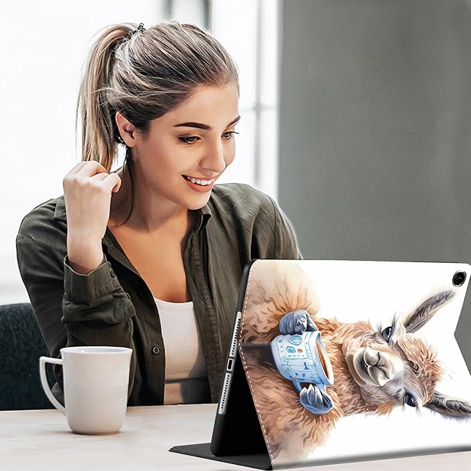 Case for Galaxy Tab A9 Plus ， Auto Sleep/Wake Multi-Angle Viewing Slim Folio Stand Cover for Samsung Galaxy Tab A9+/A9 Plus 11 Inch 2023 (SM-X210/X216/X218), Alpaca Art