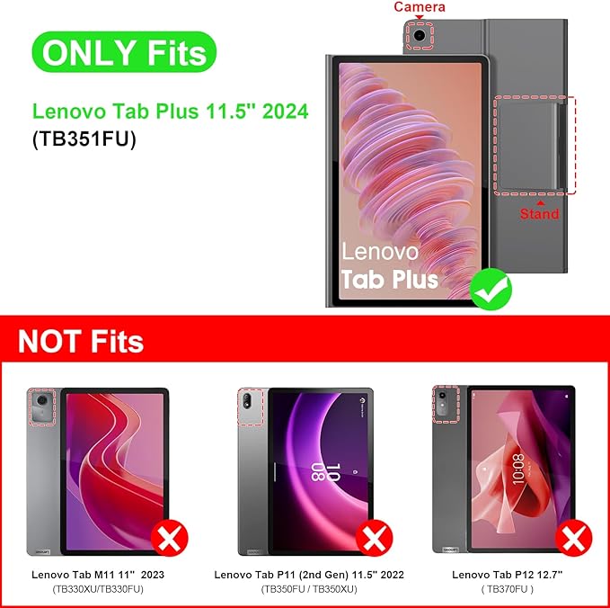 Fintie Case for Lenovo Tab Plus (TB351FU) 11.5 inch 2024 Tablet - Transparent Soft TPU Case, Shockproof Anti-Scratch Cover, Transparent