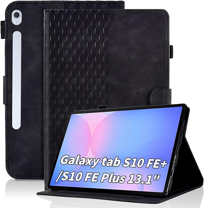 Case for Samsung Galaxy Tab S10 Fe Plus 2025 13.1" Multi-Angle Viewing Protective,Magnetic PU Leather Folio Adjustable Stand Shell Foldable Card Holder,Galaxy Tab S10 Fe+, Black