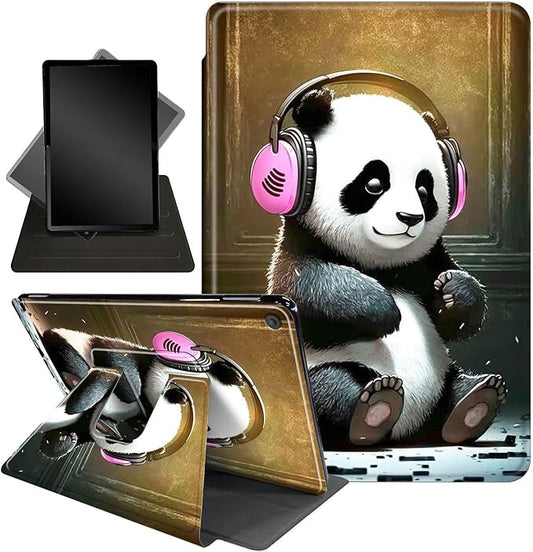 Case for Lenovo Tab M10 Plus 10.3", 360 Degree Rotating Folding Stand,with Auto Sleep/Wake Case for Lenovo Tab M10 Plus (2020 2nd Gen) TB-X606F/TB-X606X 10.3" FHD Tablet,Cute Music Panda