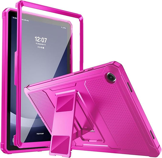 MoKo Case Fit Galaxy Tab A9 Plus 11-Inch 2023 (SM-X210/X216/X218), Shockproof Full Body Rugged Stand Back Cover Built-in Screen Protector Fit Galaxy Tab A9+ 11" 2023, Pitaya Red