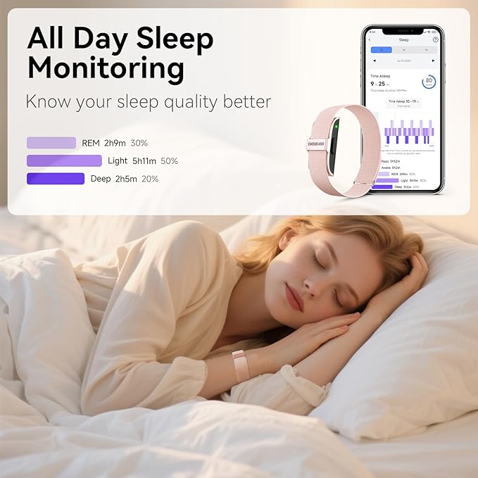 Smart Wristband Men's Fitness trackers Fitness Bands Activity Tracker Sleep Tracker Watch Fitness Wristband Blood Pressure Smart Bracelet (Pink-01)