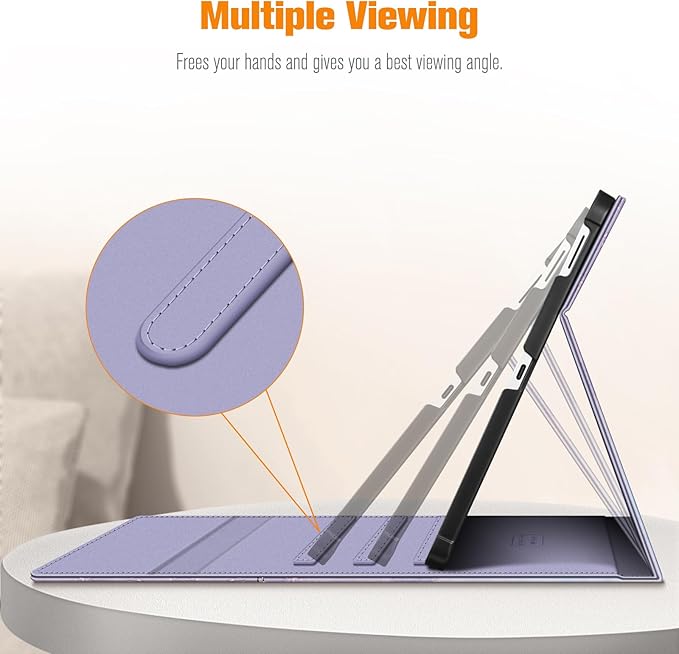 Fintie Case for Samsung Galaxy Tab S10 FE Plus 13.1 Inch 2025 Model (SM-X620/X626) with Built-in S Pen Holder, Multiple Angle Portfolio Business Cover with Pocket Auto Sleep/Wake, Lilac Marble