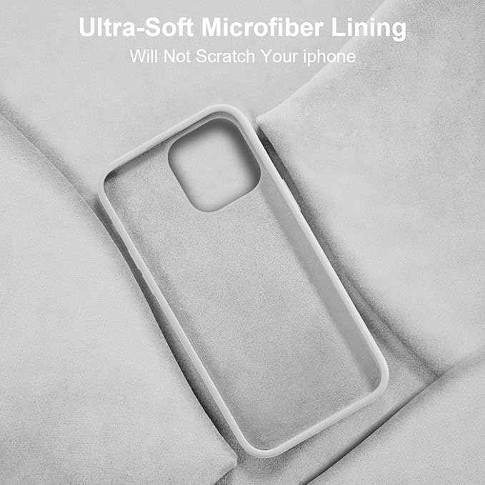 Vooii Compatible with iPhone 14 Case,[Silky Touch Premium Liquid Silicone] [Soft Anti-Scratch Microfiber Lining], Ultra Slim Shockproof Protective Case for iPhone 14 - Stone