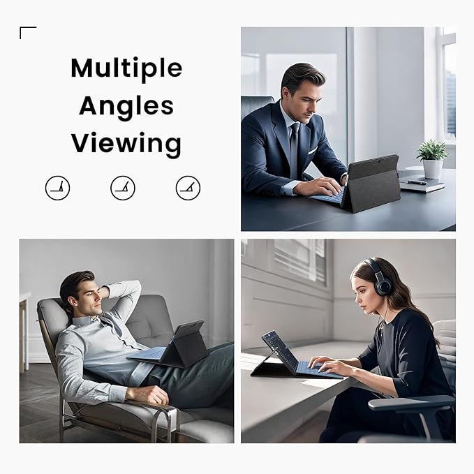 Omnpak Microsoft Surface Pro 11/10/9 Case, Lightweight Protective, Multiple Angle, Stylus Holder, Designed for Surface 11th Edition AI 2024/Pro 9 5G 13" 2022, Compatible with Type Cover Keyboard