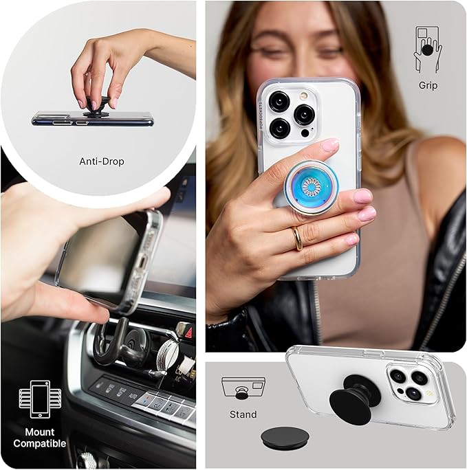 PopSockets Phone Grip with Expanding Kickstand, Adhesive Grip - White