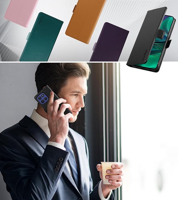 Wallet Flip Case for Moto G Stylus 5G (2025) - [RFID Blocking] Luxury PU Leather Card Holder Magnetic Phone Cover with Kickstand,Shockproof Protective Case,Black