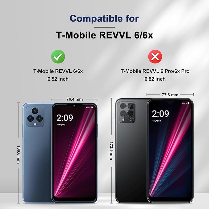 Jasonyu Flip Wallet Case for T-Mobile Revvl 6/6X 5G,Leather Magnetic Folio Cover with Card Holder,Kickstand - TPU Shockproof Durable Protective Phone Case,Blue