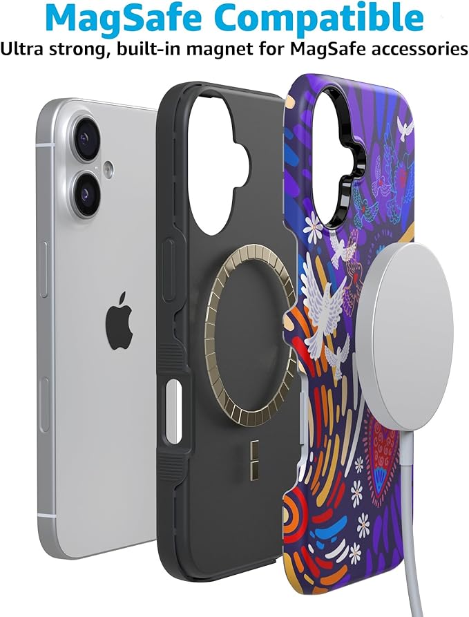 Casely iPhone 17 Case | Viva La Vida | Frida Kahlo Collage | Compatible with MagSafe | Bold Protective Design