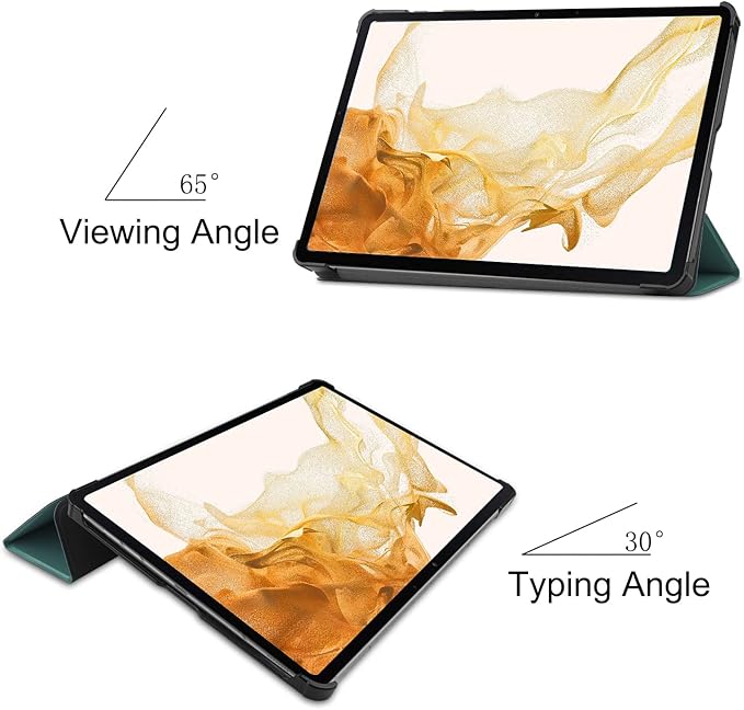 Smart Case for Samsung Galaxy Tab S10+ 2024/Tab S9 FE+/S9+ 2023 12.4-Inch, Ratesell Lightweight Trifold Stand Smart Case Cover with Auto Wake/Sleep Blackish Green