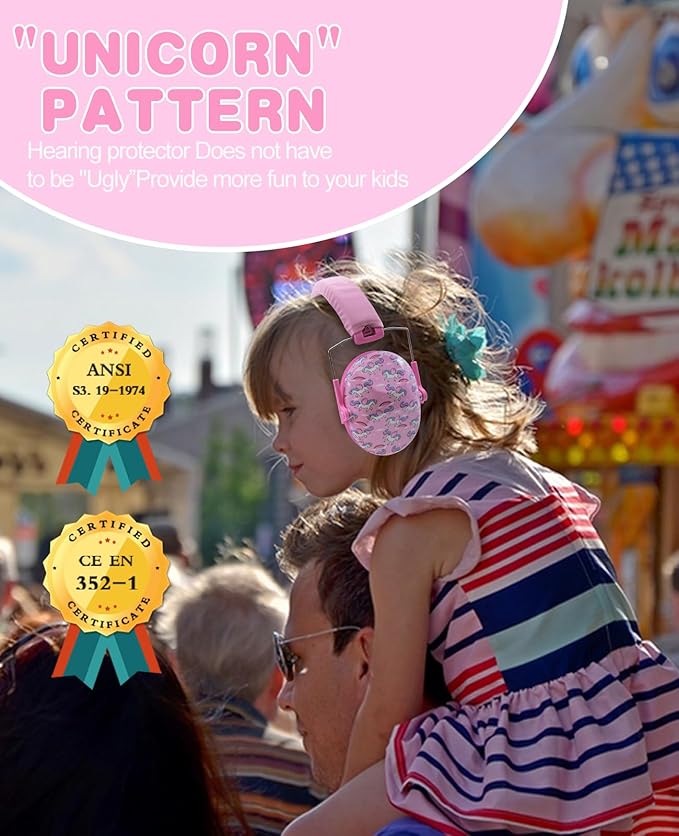 PROHEAR 032 Kids Ear Protection - Noise Cancelling Headphones Ear Muffs for Autism, Toddlers, Children - Pink