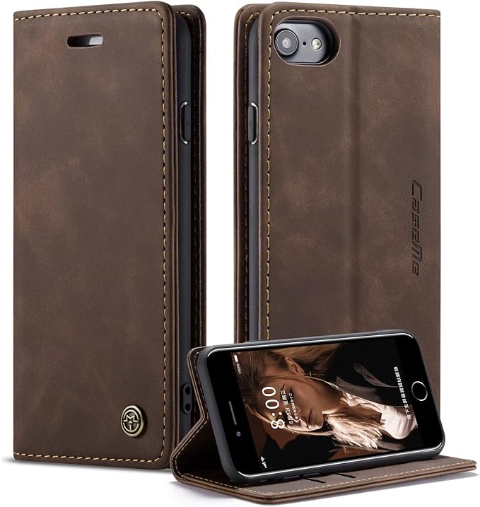 for iPhone 6 / 6S Case, Flip Wallet Leather Case with Card Holder Magnetic Closure Shockproof Kickstand Protective Phone Cases Cover for iPhone 6S,Coffee
