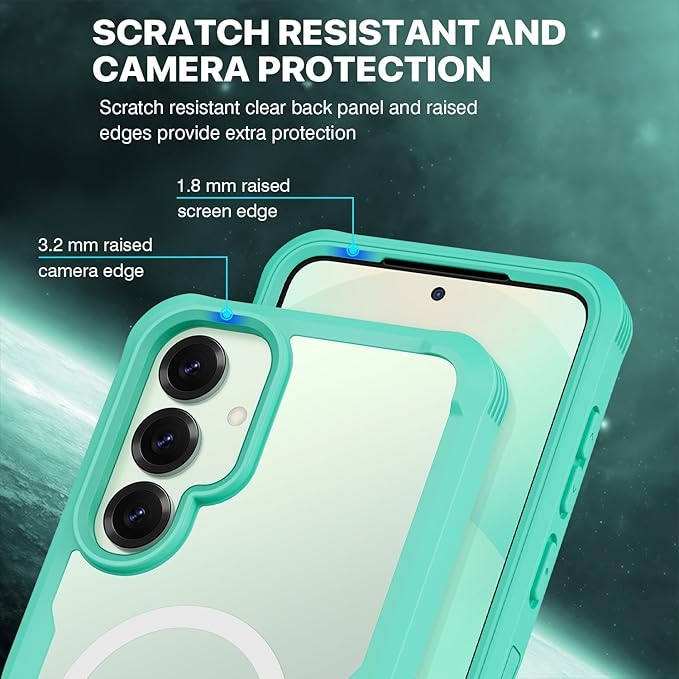 CENHUFO Magnetic Privacy for Samsung Galaxy S25 Plus Case, Full Body Phone Case with Built-in 9H Tempered Glass Privacy Screen Protector and Camera Lens Cover, Shockproof Protective Bumper - Green