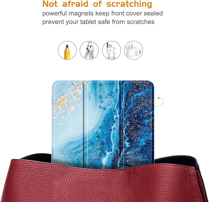 Case for Lenovo Tab P12 12.7 Inch 2023 Tablet, Smart Soft TPU Back Shell Cover with Auto Wake/Sleep Function,Waves