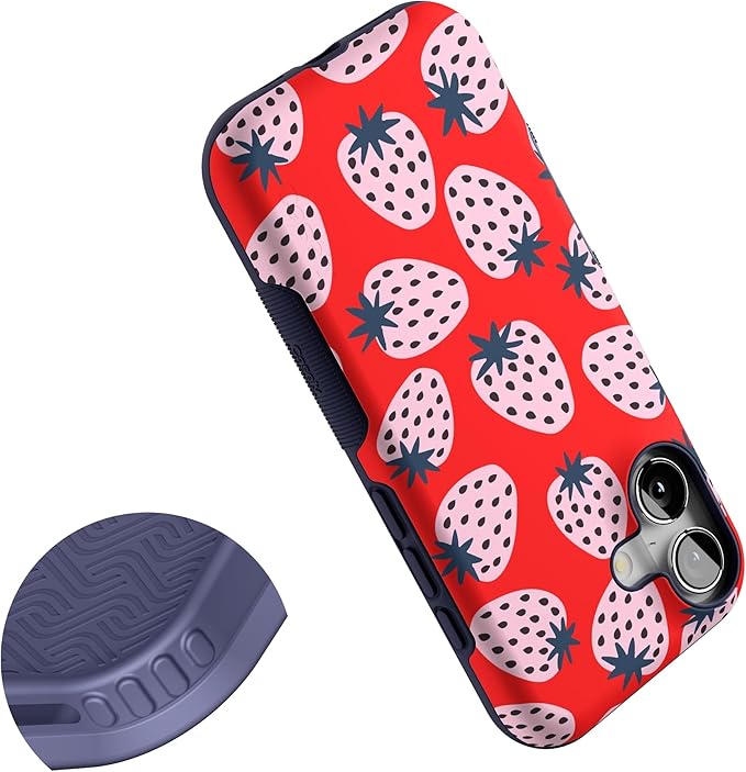Casely iPhone 17 Case | I'd Pick You | Red Strawberry | Bold Protective Design | Compatible with MagSafe