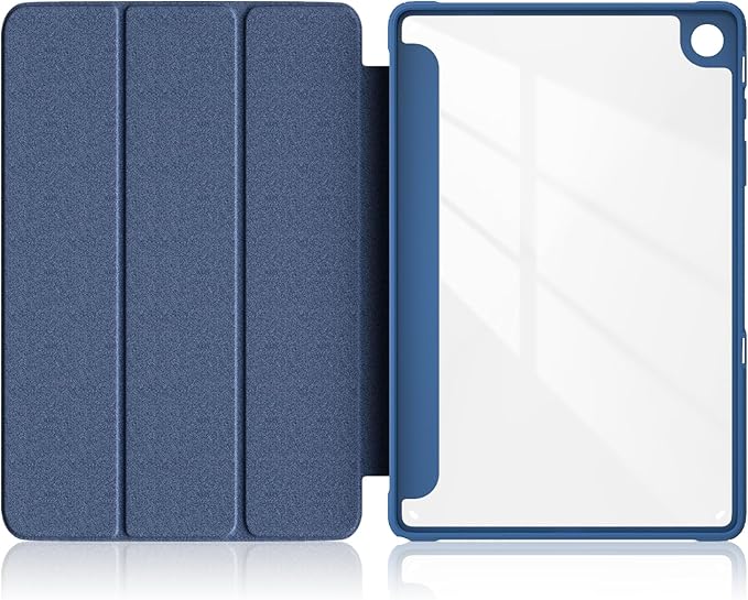 Case for Galaxy Tab A9+/A9 Plus 11 inch 2024,Shockproof Cover with Clear Transparent Back Shell Case for (SM-X210/X215/X216) Auto Wake/Sleep Function,Dark Blue