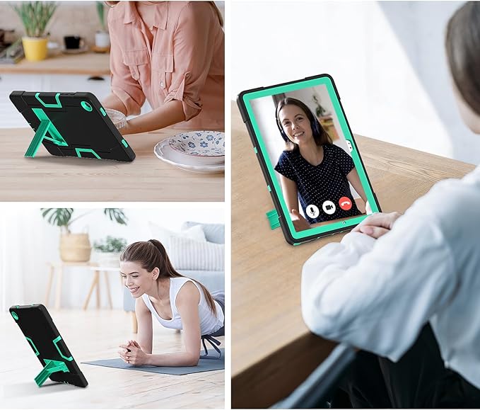 Case for Galaxy Tab A9 Plus 11 inch (2023), High Impact Protective Heavy Duty Shockproof Kickstand Cover for Samsung Galaxy Tab A9+ Plus 11" Model (SM-X210/X215/X216) Black+Mint Green