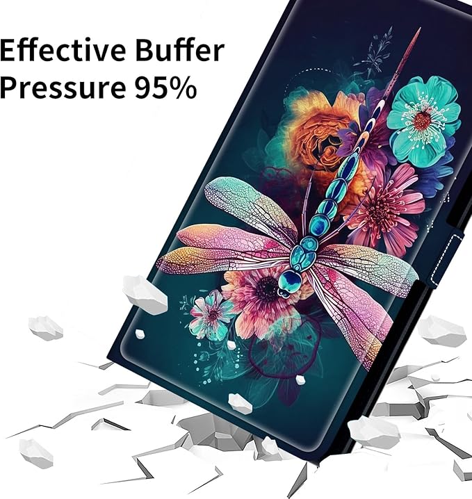 for Lenovo Tab M9 Case,9 inch Tablet Cover, Magnetic Closure Travel Portable Protective Case with 360 Degree Rotating Stand for Lenovo Tab M9 TB-310FU 2023-Beautiful Dragonfly