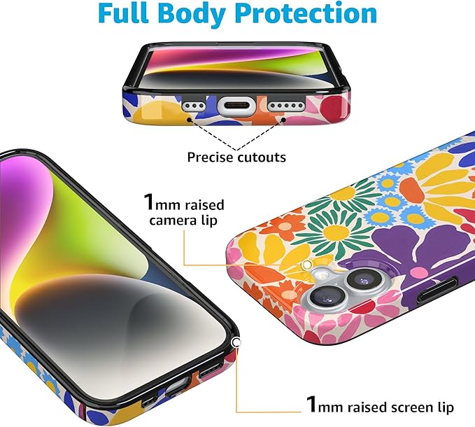 Casely iPhone 17 Case | Flower Patch | Multi-Color Floral | Compatible with MagSafe | Classic Ultra Slim Design