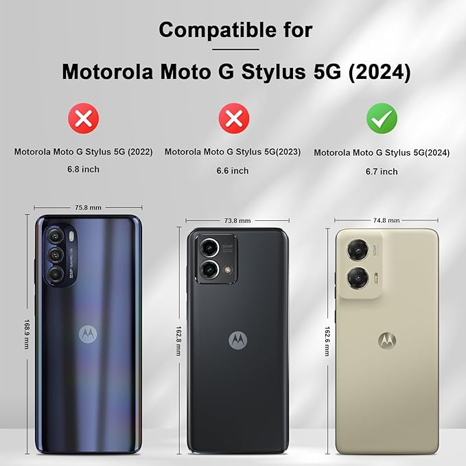 Jasonyu Flip Wallet Case for Moto G Stylus 5G (2024),Leather Magnetic Folio Cover with Card Holder,Kickstand - TPU Shockproof Durable Protective Phone Case,Black