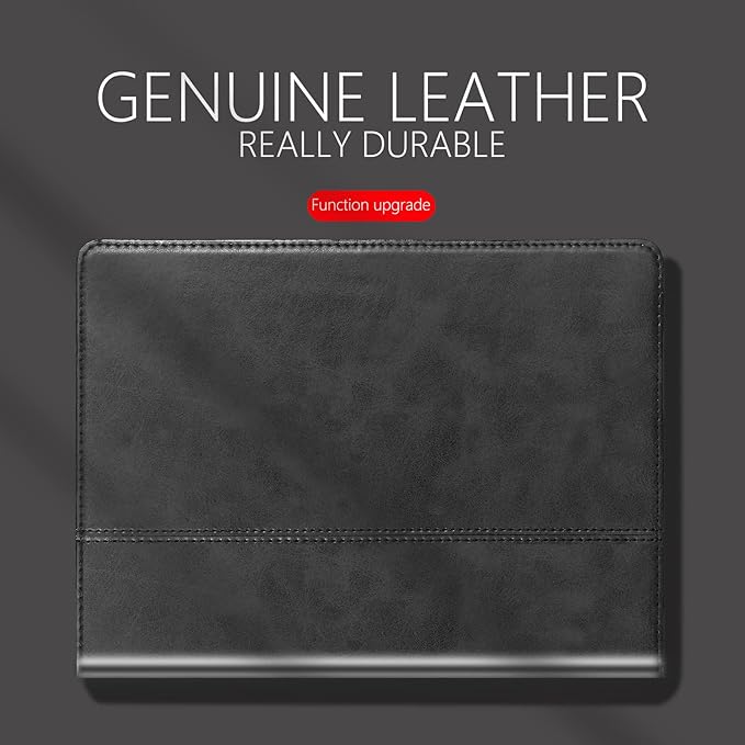 for Ipad Case Air 7th/6th Gen 11-inch M2/M3 2025/2024 and Ipad Air 5th/4th Gen 10.9-inch 2022/2020 Genuine Leather Cover Protective Shell,Auto Wake/Sleep.Black