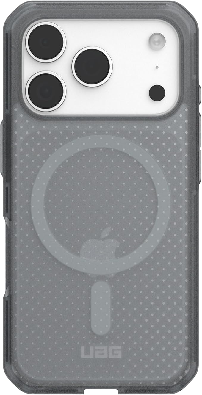 URBAN ARMOR GEAR UAG Designed for iPhone 17 Pro Case Dot - Compatible with MagSafe Translucent Military Grade Protective Cover, Ash