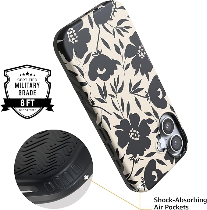 Casely iPhone 17 Case | Dark Fantasy | Contrast Floral | Compatible with MagSafe | Bold Protective Design