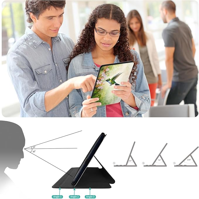 Case for Lenovo Tab P11 Plus Case 2021 (TB-J616F / J616X), 360 Degree Rotating Folding Stand,with Auto Sleep/Wake Case for Lenovo Tab P11 11” 2020 (TB-J606F TB-J606X),Hummingbirds Gather Honey