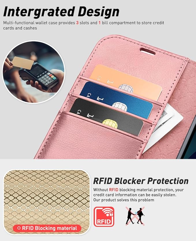 OCASE for Samsung Galaxy S24 Detachable Wallet Case with Card Holder, [2 in 1] PU Leather Flip Folio Case with RFID Blocking Magnetic Stand Removable Shockproof Phone Cover, Pink