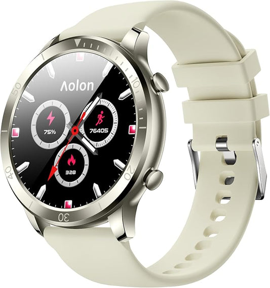 Smart Watch for Men Women (Answer/Make Calls), 1.46" IPS HD Screen, Fitness Tracker, 100+ Sport Modes, Blood Oxygen/Sleep/Heart Rate Monitor, IP67 Waterproof for Android iOS, Champagne Gold