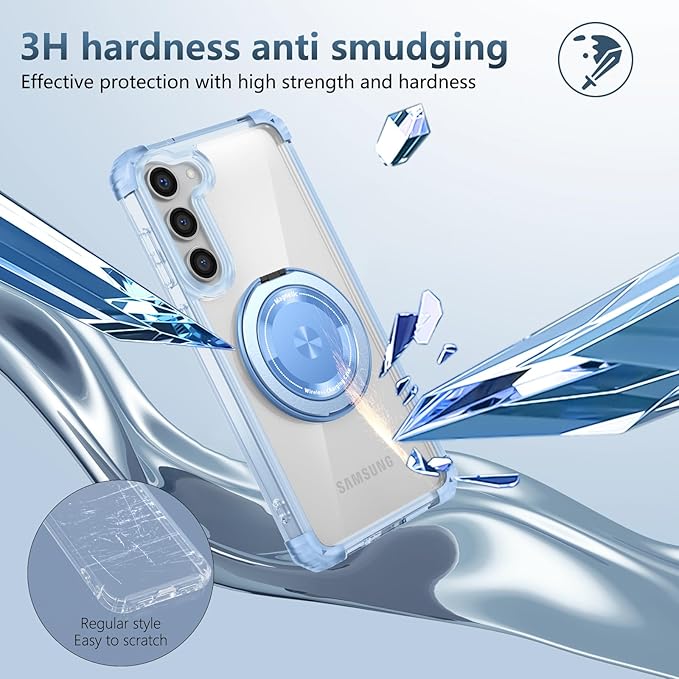 for Samsung Galaxy S23 Plus Case Magnetic Compatible with MagSafe with 1 Screen Protector,for S23+Plus Phone Case with Kickstand Ring Military Grade Drop Heavy Duty Protection Shockproof Blue