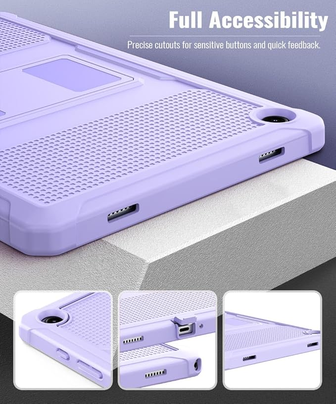 MoKo Case Fit Galaxy Tab A9 Plus 11-Inch 2023 (SM-X210/X216/X218), Shockproof Full Body Rugged Stand Back Cover Built-in Screen Protector Fit Galaxy Tab A9+ 11" 2023, Taro Purple