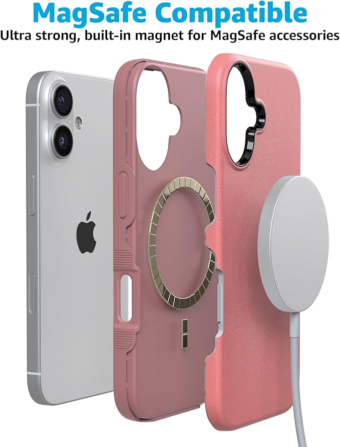 Casely iPhone 17 Case | Starfish Wishes | Coral Pink Shimmer | Compatible with MagSafe | Bold Protective Design