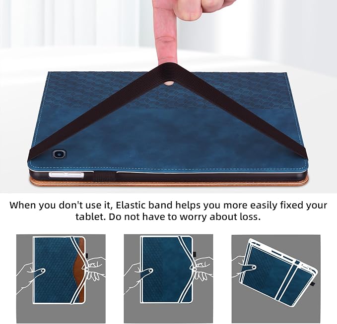 Case for Samsung Galaxy Tab A 8.4 2020 Model SM-T307 Multi-Angle Stand Folio Cover PU Leather with Card Pocket Tab T307 Case,Blue