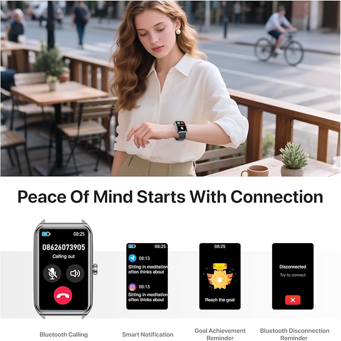 Fitness Tracker (Answer/Make Calls), Smart Watch with 24/7 Heart Rate, Blood Pressure, Sleep Tracking, 100+ Sport Modes, Calorie Step Counter for Walking IP68 Waterproof, Smart Watches for Women Men