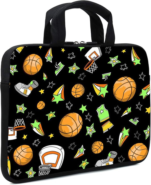 Laptop Sleeve Case 11.6" 12.1 Inch Neoprene Laptop Sleeve/Notebook Computer Pocket Case/Chromebook Case/Tablet Briefcase Carrying Bag Compatible For Men， Women ，boys， girls (basketball)