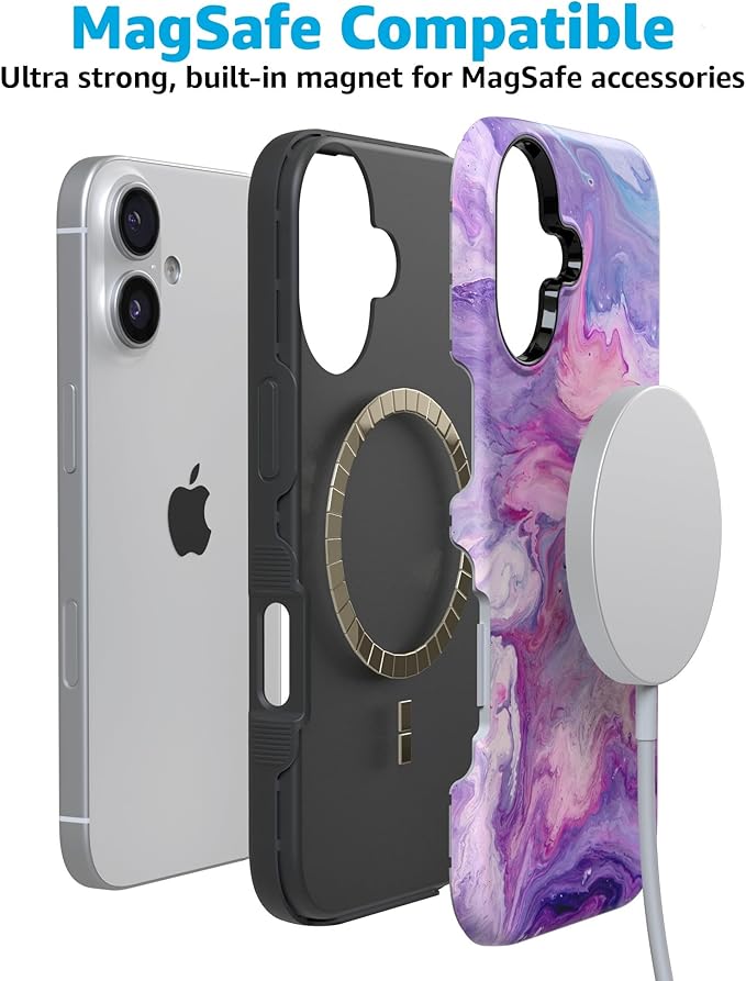 Casely iPhone 17 Case | Tie Dying Over You | Purple Marble | Compatible with MagSafe | Bold Protective Design