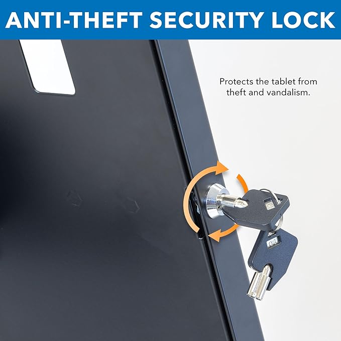 Mount-It! Anti-Theft Tablet Kiosk, Locking Tablet Enclosure with Counter Top and Wall Mount Base, Universal Enclosure for iPads Gen 7, 8, 9 and 10, iPad Pro, iPad Air, Black