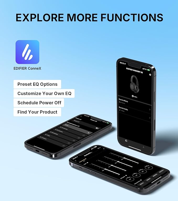 Edifier W800BT SE Wireless Over-Ear Bluetooth 5.4 Headphones - AI Call Noise Cancellation - 45H Playtime - Fast Charging - Dual Device- Game Mode - Foldable - Gray