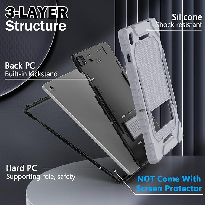 Grifobes for Samsung Galaxy Tab A9 Plus 11 Inch 2023 Cases, Heavy Duty Shockproof Rugged Cover for New Samsung Tablet A9+ 11" Case (SM-X210/X216/X218) with Kickstand for Kids, Dark Grey