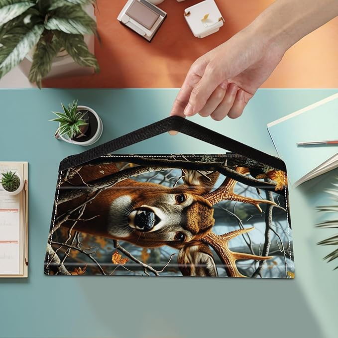 Case for Samsung Galaxy Tab A9 Plus/A9+ 5G 11 Inch 2023 Model (SM-X210/X216/X218),Card Slot PU Leather TPU Case Pen Holder Auto Wake Sleep,Deer in Tree Forest